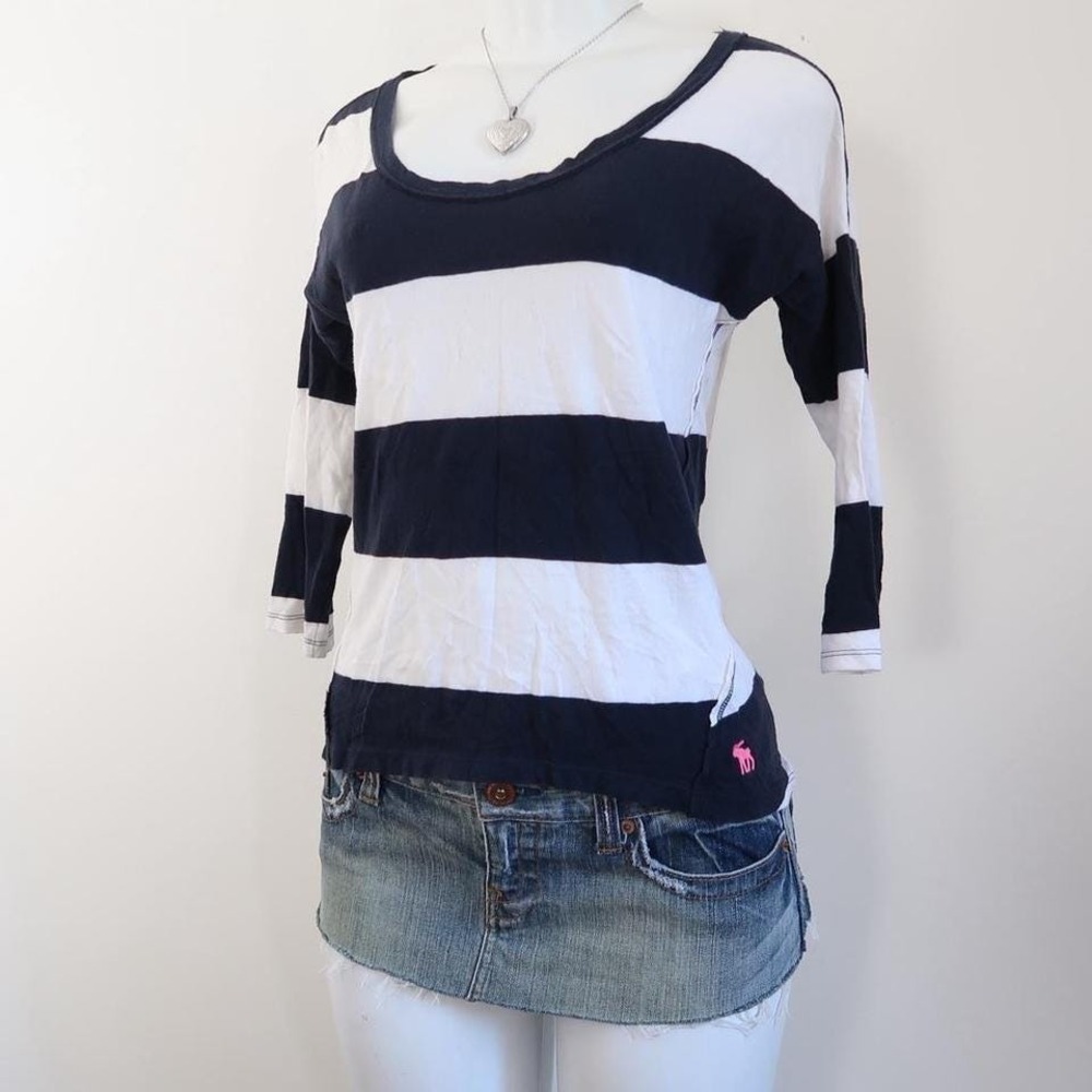 abercrombie striped scoop neck top y2k